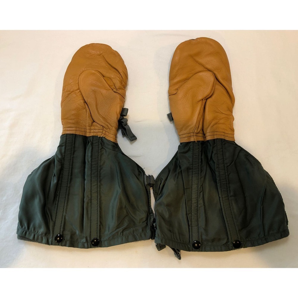 Illinois Glove Co Flyers Insert Mitten Sz medium 100% Wool Leather Military